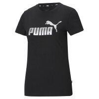 PUMA Ladies T-Shirt - Essentials Metallic Logo Tee, Round Neck, Short Sleeve, uni
