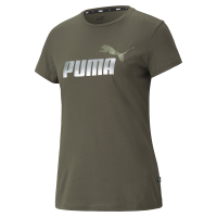 PUMA Ladies T-Shirt - Essentials Metallic Logo Tee, Round Neck, Short Sleeve, uni