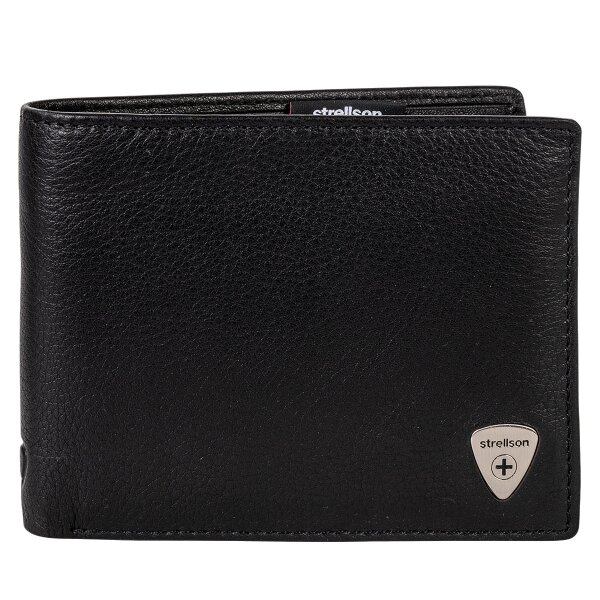 Strellson Herren Geldbörse, echtes Leder - Harrison Billfold H4, 10x12x2cm (HxBxT) Schwarz