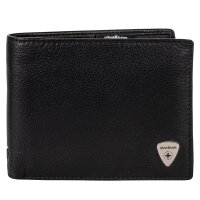Strellson Mens Wallet, genuine Leather - Harrison Billfold H4, 10x12x2cm (HxWxD) Black