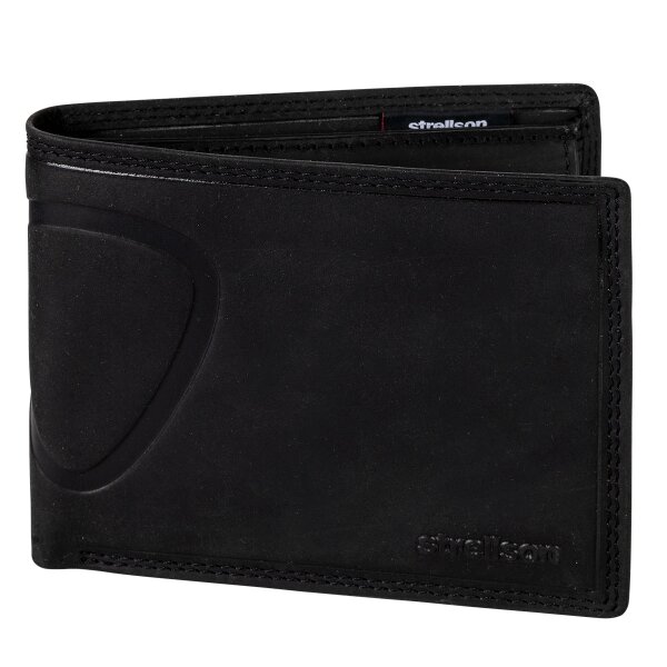Strellson Herren Geldbörse, echtes Leder - Baker Street Billfold H7, 9,5x12,5x3cm (HxBxT) Schwarz