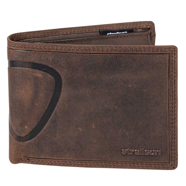 Strellson Herren Geldbörse, echtes Leder - Baker Street Billfold H7, 9,5x12,5x3cm (HxBxT) Braun