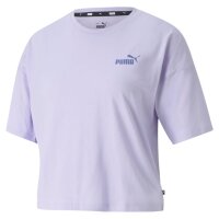 PUMA Ladies T-Shirt - Essentials Cropped Small Logo Tee, Round Neck, Short Sleeve, Plain