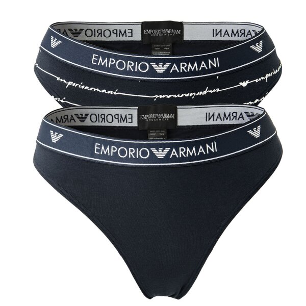 EMPORIO ARMANI Damen Brazilian Briefs, 2er Pack - Slips, Logo, Stretch Cotton
