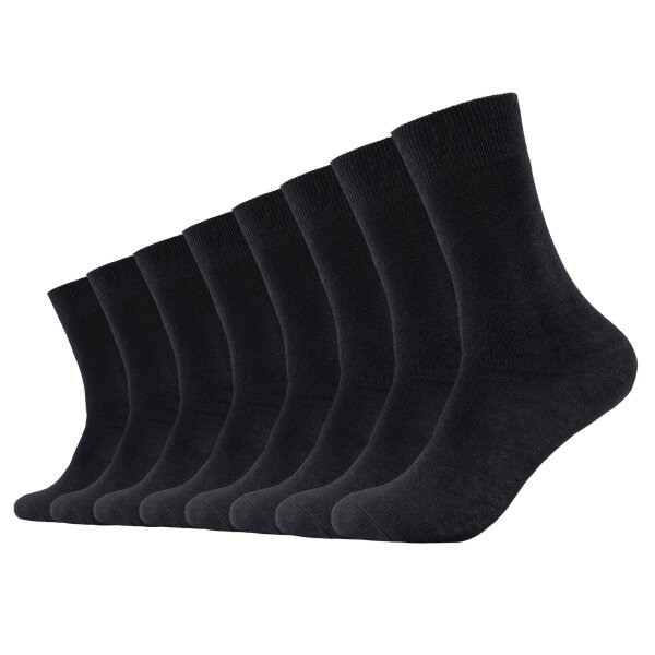 s.Oliver Unisex Socken, 8er Pack - Kurzsocken, einfarbig Schwarz 35-38