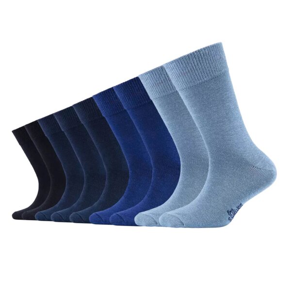 s.Oliver Kinder Socken, 9er Pack - Kurzsocken, einfarbig Blau 31-34