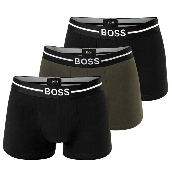 HUGO BOSS Herren Boxer Shorts, 3er Pack - Trunks, Logobund, Cotton Stretch