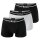 HUGO BOSS Herren Boxer Shorts, 3er Pack - Trunks, Logobund, Cotton Stretch Schwarz/Weiß S