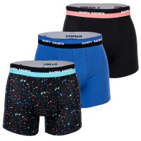 Happy Shorts Herren Boxer Shorts, 3er Pack - Retro Jersey, Logobund