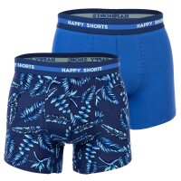 Happy Shorts Herren Boxer Shorts, 2er Pack - Retro Jersey, Logobund