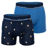 Happy Shorts Mens Boxer Shorts, 2-Pack - Retro Jersey, Logo Waistband