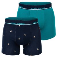 Happy Shorts Mens Boxer Shorts, 2-Pack - Retro Jersey, Logo Waistband