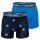 Happy Shorts Herren Boxer Shorts, 2er Pack - Retro Jersey, Logobund