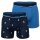 Happy Shorts Herren Boxer Shorts, 2er Pack - Retro Jersey, Logobund