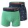 Happy Shorts Herren Boxer Shorts, 2er Pack - Retro Jersey, Logobund