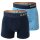Happy Shorts Herren Boxer Shorts, 2er Pack - Retro Jersey, Logobund