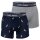 Happy Shorts Herren Boxer Shorts, 2er Pack - Retro Jersey, Logobund