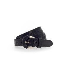 B.Belt Ladies Belt - Leather Belt Charleen, genuine leather, handmade Black 75 cm