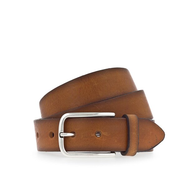 Vanzetti Herren Gürtel - Vollledergürtel, Dornschließe, gemillt
