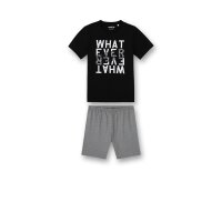 Sanetta Boys Pyjamas Set - short, Children, 2-Piece, Print Black/Grey 128