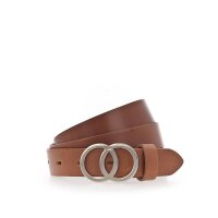 Vanzetti Ladies Belt - Full Leather Belt, Coupling Buckle, Shiny Brown 85 cm