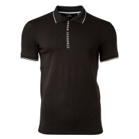 A|X ARMANI EXCHANGE Herren Poloshirt - Hidden Buttons, Cotton Stretch Schwarz L