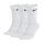 NIKE Unisex 3-Pack Sports Socks - Everyday, Cotton Cushioned Crew, unicoloured White 42-46 (UK 8-11)