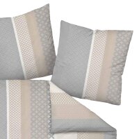 Janine Bed Linen 2 Pieces - Mako-Soft-Seersucker, Cotton, non-Iron, patterned Beige 135x200cm