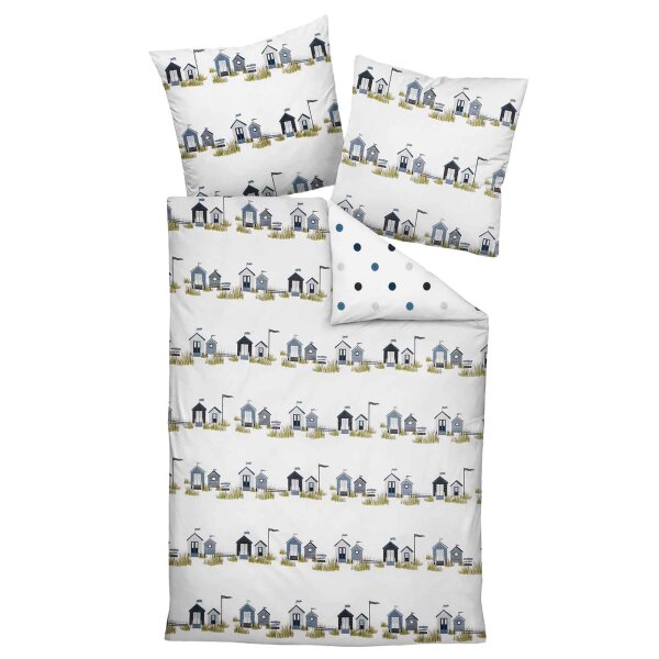 Janine Bed Linen 2 Pieces - Mako-Soft-Seersucker, Cotton, non-Iron, patterned White 135x200cm