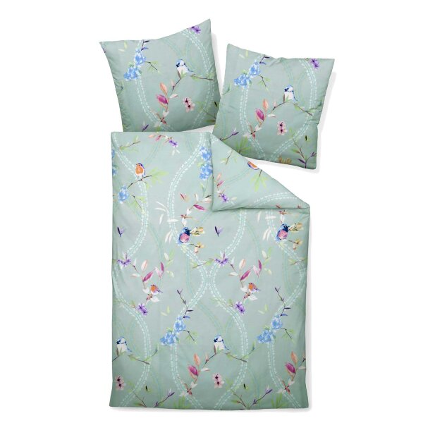 Janine Bed Linen 2 Pieces - maco Satin, mercerized Cotton, Print