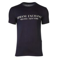 A|X ARMANI EXCHANGE Herren T-Shirt - Schriftzug, Rundhals, Cotton Stretch Marine M