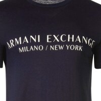 A|X ARMANI EXCHANGE Herren T-Shirt - Schriftzug, Rundhals, Cotton Stretch Marine XL