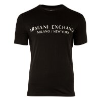 A|X ARMANI EXCHANGE Herren T-Shirt - Schriftzug, Rundhals, Cotton Stretch Schwarz L