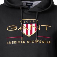 GANT Herren Hoodie - Archive Shield, Kapuzen-Pullover, Logo Schwarz XS