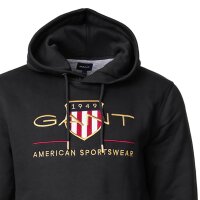 GANT Mens Hoodie - Archive Shield, Hooded Sweater, Logo Black XS (X-Small)
