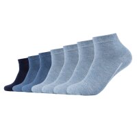 Camano Unisex Socken - Quarter, einfarbig, 7er Pack