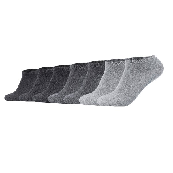 Camano Unisex Socks - Sneaker, single colour, Pack of 7 Grey 39-42 (UK 6-8)