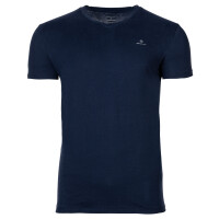GANT Herren T-Shirt, 2er Pack - V-Ausschnitt, V-Neck, kurzarm, Baumwolle Marine/Weiß S