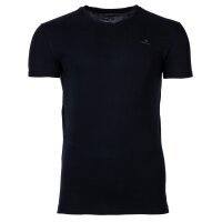GANT Mens T-shirt, 2-pack - V-neck, V-neck, short-sleeved, cotton Black/White S (Small)