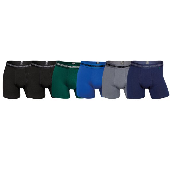 JBS Mens Boxer Shorts, 6-Pack - Pants, breathable, Bamboo Viscose, Stretch Black/Green/Blue/Grey S (Small)