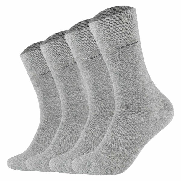 Camano Unisex Socken - Soft Socks, einfarbig, 4er Pack Grau 35-38