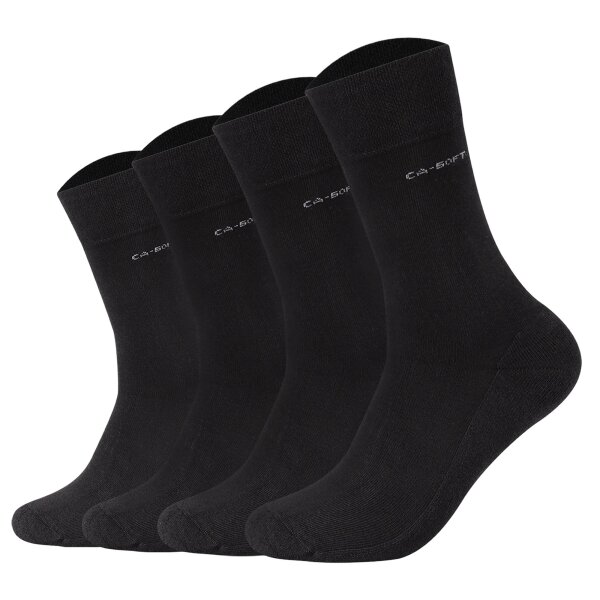 Camano unisex socks - Walk Socks, single-coloured, pack of 4 Black 43-46 (UK 9-11)