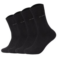 Camano Unisex Socken - Walk Socks, einfarbig, 4er Pack Schwarz 43-46