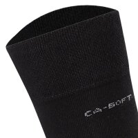 Camano Unisex Socken - Walk Socks, einfarbig, 4er Pack Schwarz 43-46