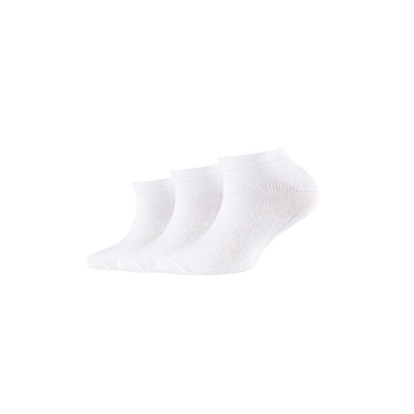 Camano Kinder Socken - Sneaker, Organic Cotton, einfarbig, 3er Pack Weiß 39-42