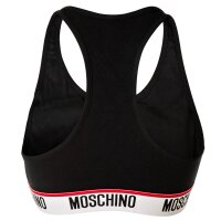 MOSCHINO Ladies Bustier - Bra, Sports Bra, Racerback, Cotton Stretch, plain Black S (Small)