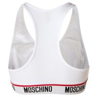 MOSCHINO Damen Bustier - Bra, Sport-BH, Racerback, Cotton Stretch, einfarbig Weiß XS