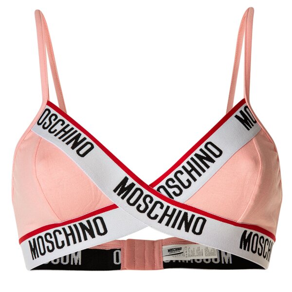 MOSCHINO Damen Bustier -  bügellos, Bra, BH, Logo, Stretch Cotton Rosa M
