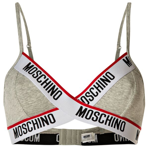 MOSCHINO Damen Bustier -  bügellos, Bra, BH, Logo, Stretch Cotton Grau S