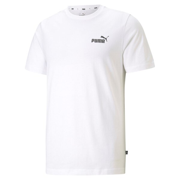 PUMA Herren T-Shirt - ESS Small Logo Tee, Rundhals, Kurzarm, uni Weiß 2XL